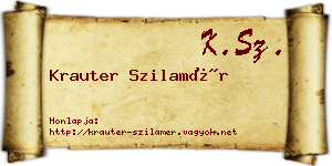Krauter Szilamér névjegykártya